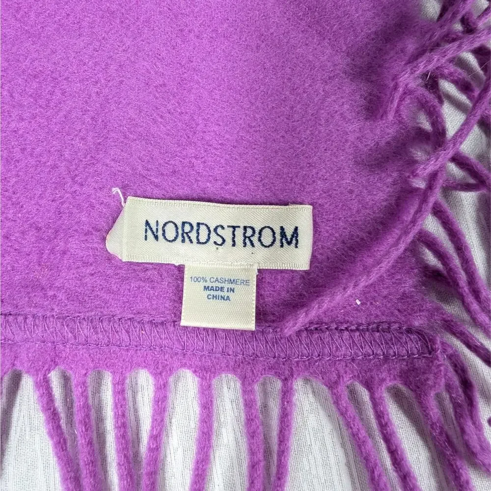 Nordstrom 100% Cashmere Scarf Magneta Purple Minimalist Luxury